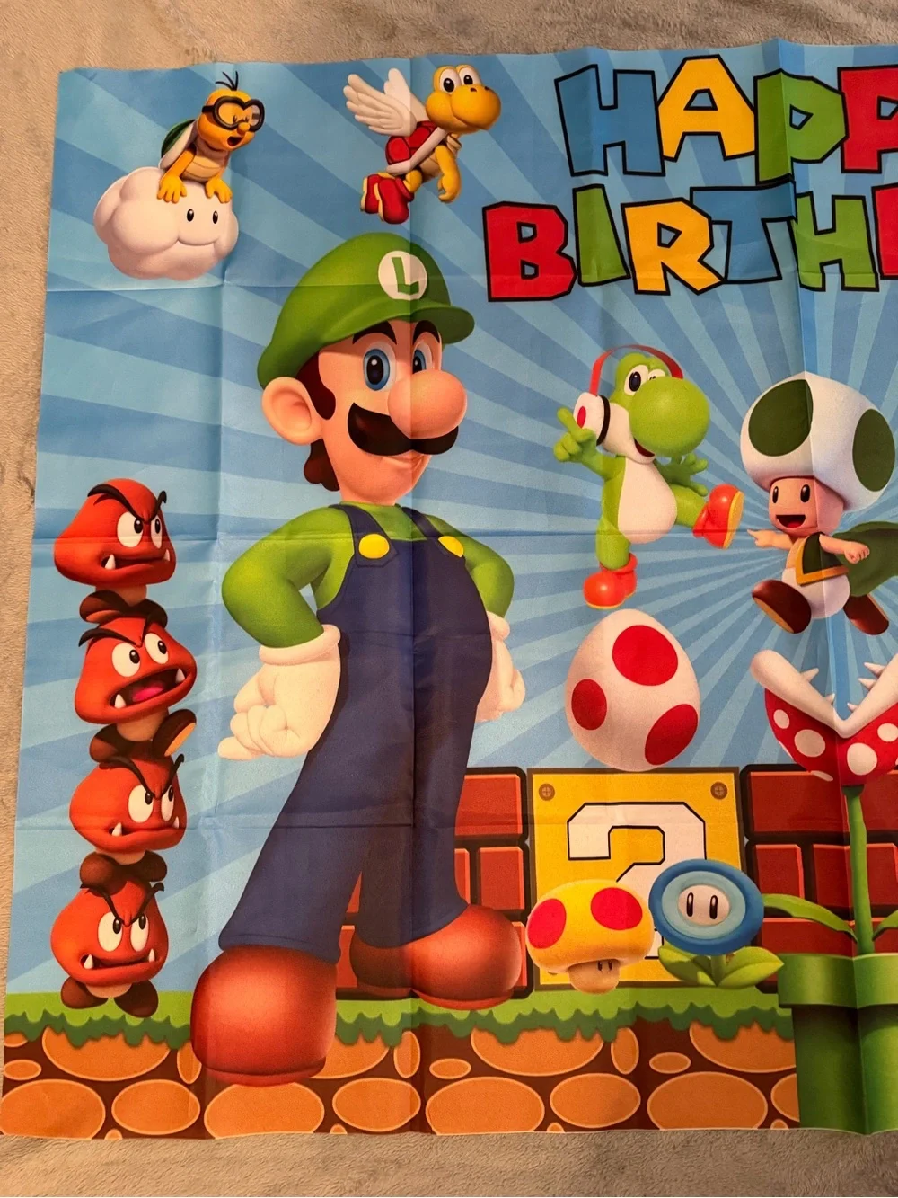 Super Mario Bros Birthday Backdrop